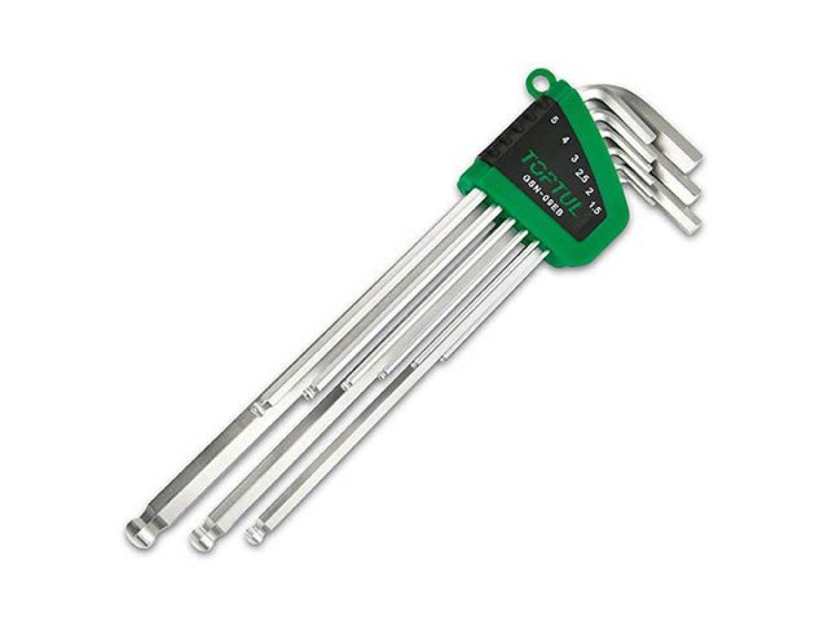 Набор ключей шестигр. 1.5-10mm 9шт экстра-длин.с шар. TOPTUL GSN-09EB