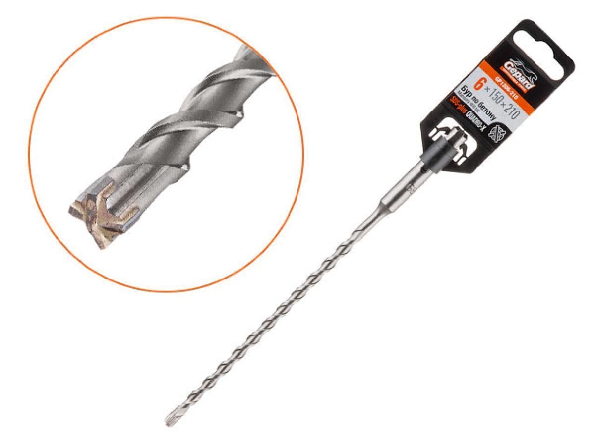6х150х210 mm бур (сверло) SDS-plus QUADRO-X GEPARD GP1206-210