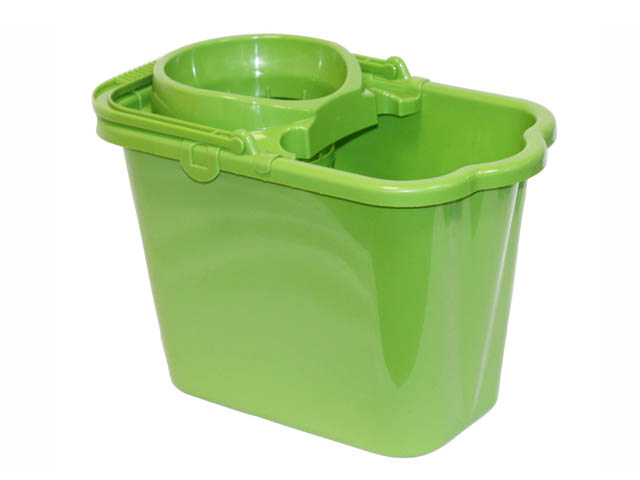 Ведро пластмассовое 9.5 л с отжимом, зеленое  IDEA М2421