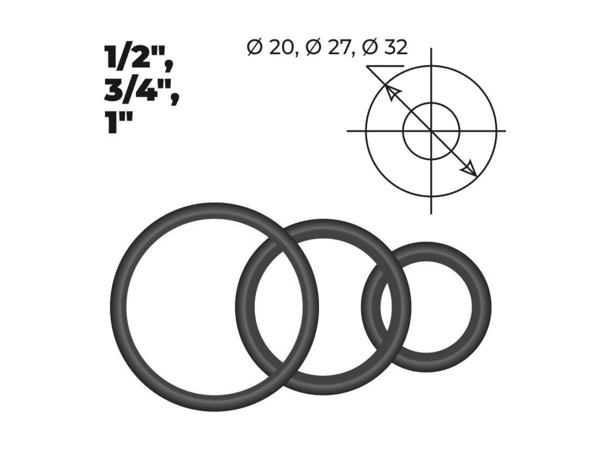 Набор сантехнических колец для американок 1/2", 3/4", 1" (2+2+2 шт.), AV Engineering AVECA-0009