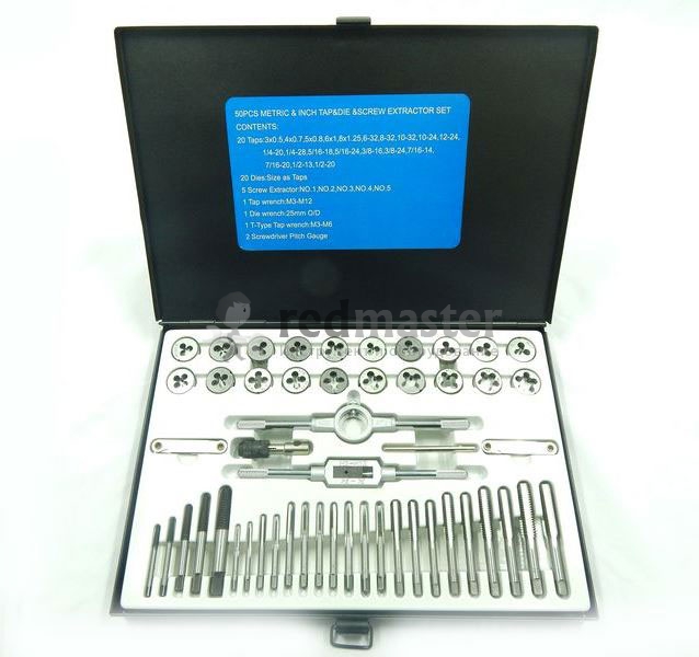 Набор метчиков и плашек 50пр. (метрич + дюйм.) Forsage F-M050-3