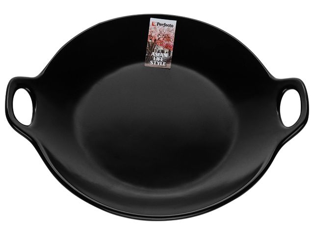 Тарелка-блюдо керамическая, 24х20.3х4.5 см, серия ASIAN, черная  ...PERFECTO LINEA 17-102401