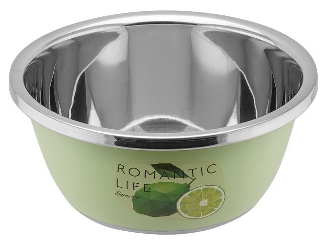 Миска из нержавеющей стали, диаметр 24 см, лайм, серия Romantic life PERFECTO LINEA 24-012421