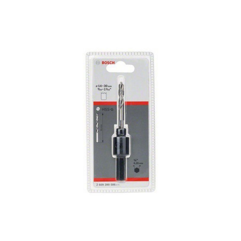 Адаптер для коронок 14-30 мм (1/4" HEX + сверло HSS-G)  BOSCH 2.609.390.586