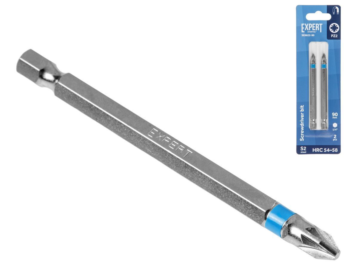 Насадка крестообразная PZ2 90мм 2шт EXPERT (SE8622-90) (бита Pozidrive магнитная) STARTUL SE8622-90