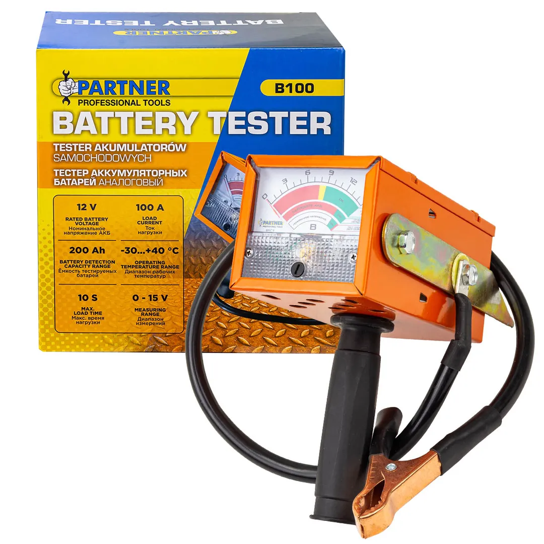 Тестер аккумуляторных батарей аналоговый (12V, 100А)  Partner PA-B100
