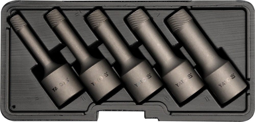 Головки экстракторы для шпилек 1/2" 8-16mm (5пр.) HRC 49-52  YATO YT-0624