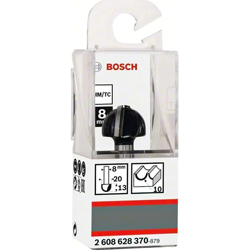 Фреза галтельная R10 D20x13x46 / хв 8 мм BOSCH 2.608.628.370