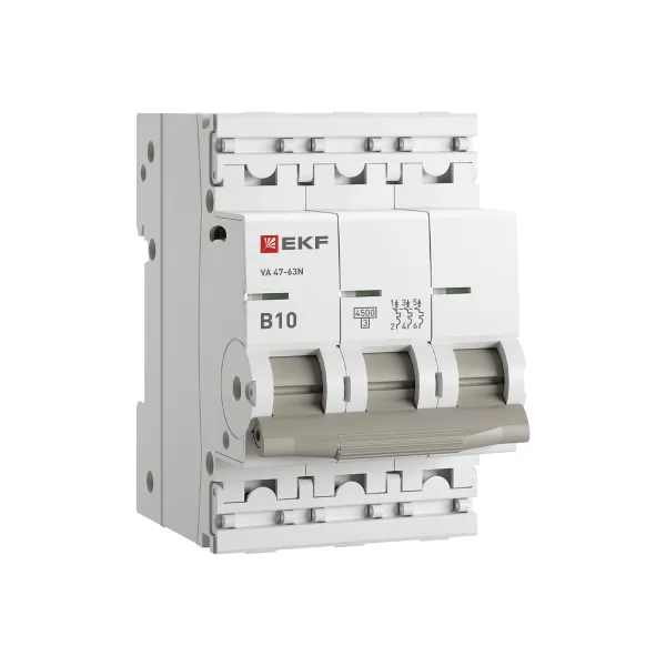 Авт. выкл. 3P 10А (В) 4,5kA ВА 47-63N PROxima EKF M634310B