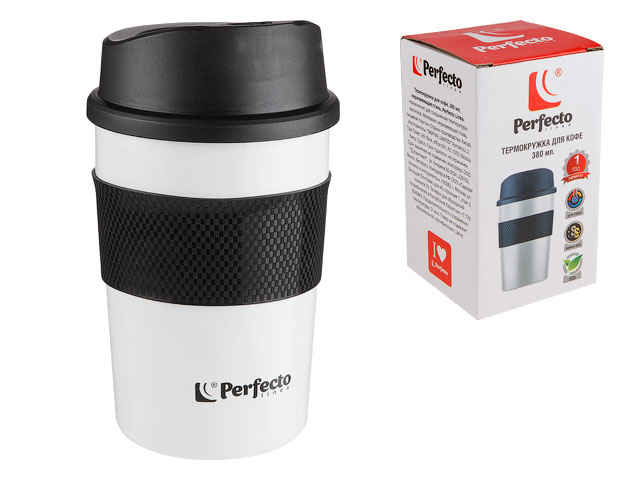 Термокружка для кофе, 380 мл, нержавеющая сталь  PERFECTO LINEA 27-261261