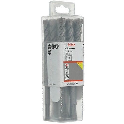 SDS-plus-5X бур, 14x100x160 мм (10 шт), BOSCH 2.608.833.908