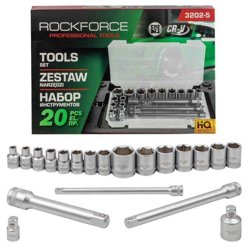 Набор инструментов 3/8' (20 пр.) 6-22мм RockFORCE Rock FORCE RF-3202-5