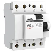 Устройство защитного отключения УЗО ВДТ-40 4P 40А/300мА (электронное)  Basic...