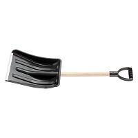 Лопата для уборки снега пластиковая, 275х365х865 mm, деревянный черенок  ...