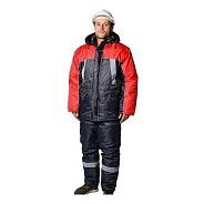 Костюм (куртка+п/к) утепленный  "Балтика" (серо-красный, Оксфорд)р-р 52-54 рост 182-188, Р... 