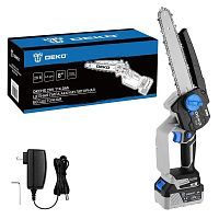 Пила цепная аккумуляторная, 20В, 1АКБ 4,0 А/ч, 8",1/4'',  DEKO DKCHS 20V ...