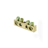 Шина PEN "ноль-земля" (6х9мм) 4 отверстия латунь крепеж по центру PROxima  ...