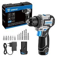 Дрель-шуруповерт аккумуляторная ,12 В, 2АКБ 2,0 А/ч,  1600 об.мин, 40 Нм , DEKO Sharker 12V PRO...