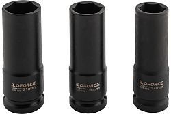 Головки ударные, набор 3пр., 1/2" (17, 19, 21мм, 6гр.)  