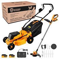 Набор садового аккумуляторного инструмента, 20В, 2АКБ 4,0 А/ч,  DEKO (DKLM40V, DKTR21) ...