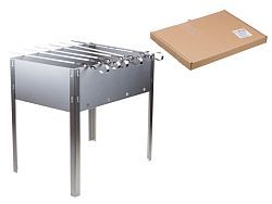 Мангал сборный "Походный" с шампурами в г/карт.кор.350х250х350х0,4толщ,6 шамп. угол.) (раз...