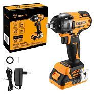 Гайковерт аккумуляторный бесщеточный 1/2'', 350Нм, 20В, 1АКБ 3.0А/ч, DEKO DKIS20 ...Deko 063-4035