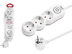 Удлинитель 1,5м (3 роз., 2,2кВт, с/з, выкл, ПВС 3х0,75)  