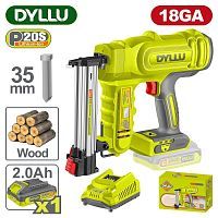 Пистолет гвоздезабивной аккумуляторный, 20В, 1АКБ 2,0 А/ч,   ...