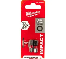 Бита Shockwave Hex 8 25 мм (2 шт), MILWAUKEE 