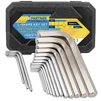 Ключи Г-образные 6-гранные, набор 13+3пр. (2, 2.5, 3-8, 10, 12, 14, 17, 19мм + T25, T30, T40)  ...