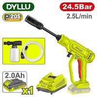 Мойка высокого давления аккумуляторная, 20В, 1АКБ 2,0 А/ч,   ...