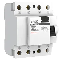 Устройство защитного отключения УЗО ВДТ-40 4P 63А/ 30мА (электронное)  Basic...
