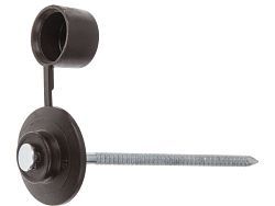 Гвоздь кровельный 2.8х70 мм с пласт. шляпкой, темно-коричн. (100 шт в пласт. конт.) (для ондулина)  ...