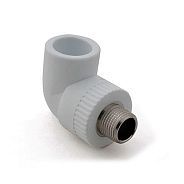 Колено ПП комбинированное наружная резьба 25х1/2", серый  ...РосТурПласт 11051