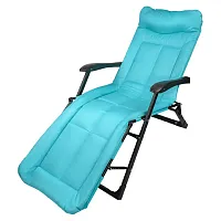 Шезлонг складной, светло-голубой  