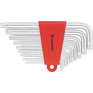 Набор ключей имбусовых TORX, 9 шт., T10-T50, CrV, короткие, сатин.  ...Matrix 12305