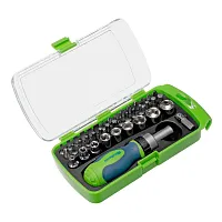 Отвертка ревер. + биты, 41 пред., PH+PZ+SL+H+T, CrV, 2к рукоятка СИБРТЕХ ...