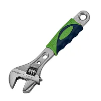 Ключ разводной, 160 мм, переставная губка, 2-х комп. Рукоятка СИБРТЕХ ...