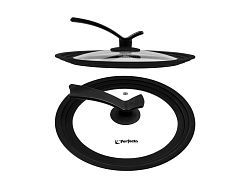 Крышка стеклянная универсальная, 240-260-280 мм, с ручкой-подставкой, CHEF (Сразу три размера, ручка...