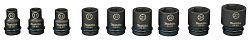 Набор ударных головок Impact Black 10-27 мм 1/2" (9 шт)  