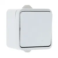 Прага Выключатель 1-клавишный 10А IP44 белый  