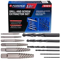 Набор экстракторов резьбы и сверл 12пр.  