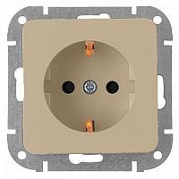 Розетка 2-ая (скрытая, с/з, со шторками) песочная, Carre  