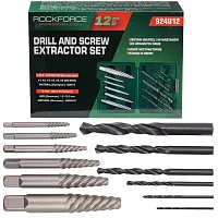 Набор экстракторов резьбы и сверл 12пр. RockFORCE 