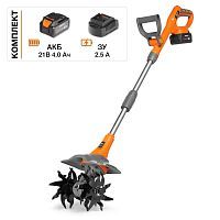 Культиватор аккумуляторный , 21В, 1АКБ 4,0 А/ч, DAEWOO 