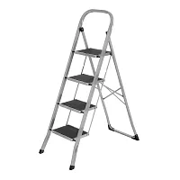 Стремянка стальная, 4 широкие ступени 20х30 см с полимерным покрытием СИБРТЕХ ...