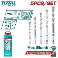 Набор сверл по бетону шестигранным хвостовиком   (5 шт)