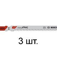 Пилка лобзиковая по пластику, T102H, 3 шт.,  BOSCH 2608667445
