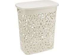 Корзина для белья ФЛОРА 35л (белый ротанг)  