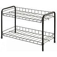 Этажерка для обуви 2-х секционная, 660х280х440 mm, черный  NIKA ЭТ3/Ч